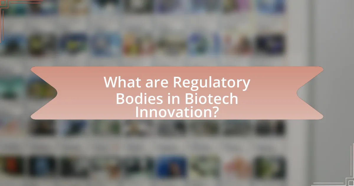 What are Regulatory Bodies in Biotech Innovation?