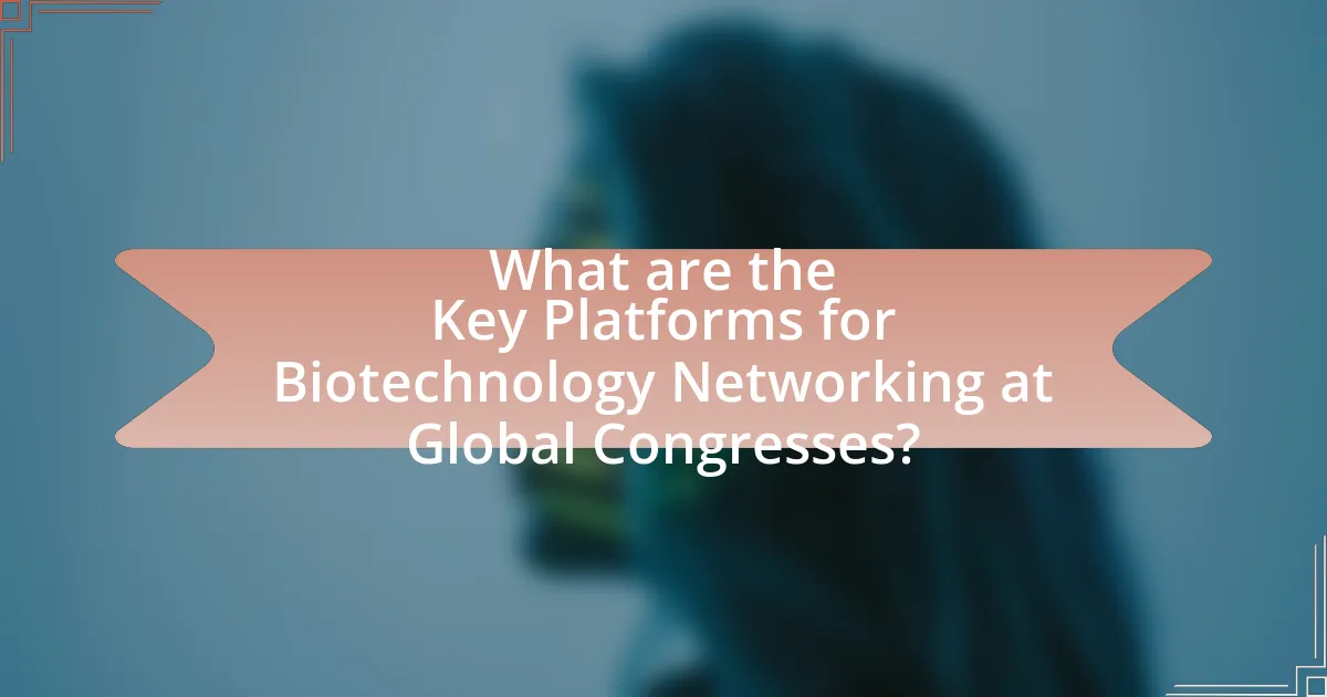 What are the Key Platforms for Biotechnology Networking at Global Congresses?
