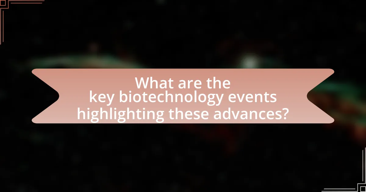 What are the key biotechnology events highlighting these advances?