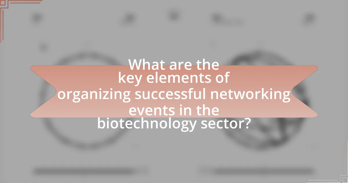 What are the key elements of organizing successful networking events in the biotechnology sector?