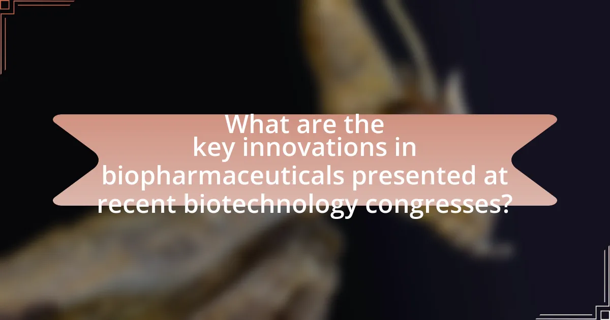 What are the key innovations in biopharmaceuticals presented at recent biotechnology congresses?