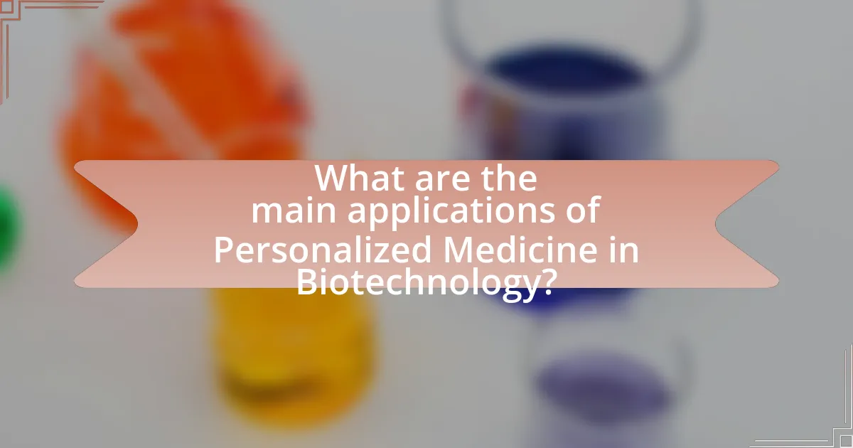 What are the main applications of Personalized Medicine in Biotechnology?