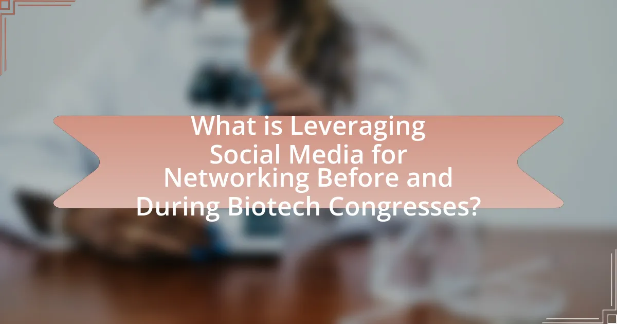What is Leveraging Social Media for Networking Before and During Biotech Congresses?
